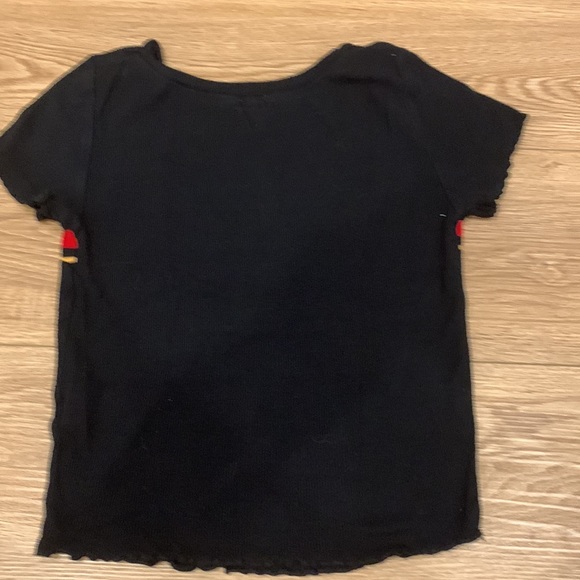 Short sleeved T-shirt • black stripped with yellow, blue, white and red • - Picture 7 of 7